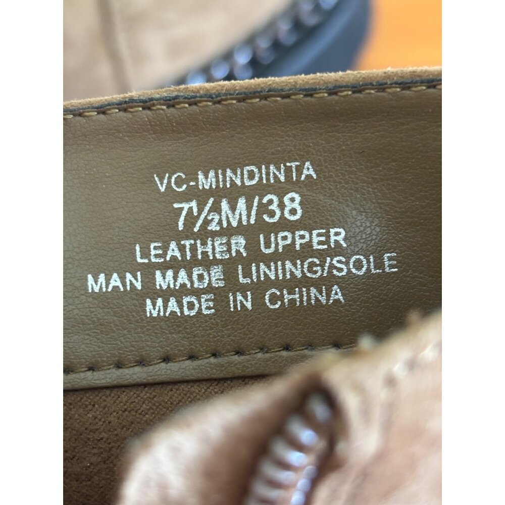 Vince Camuto Womens Mindinta Chain Trim Combat Boot With Lug Sole & Suede Upper - Picture 7 of 13